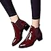 Produktbild Quaan Mode Winter Frau britisch elastisch Patent Leder Stiefel Spitz Niedrig Hacke Stiefel Sexy Rom Klassisch Einfachheit elegant Retro Abendessen Geschäft weich gemütlich warm beiläufig