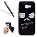 Produktbild Galaxy A3 2017 TPU Silikon Hülle,Galaxy A3 2017 Protective Case Cover,Leeook Elegant Retro Funny Cute Schwarz Wütend Gesicht DON'T TOUCH MY PHONE Muster Entwurf Ultra Dünn Weiche Handyhülle Schale Etui Protective Bumper Schutz Handy hülle Perfekte Passform Rückdeckel Shell Flexibel Gel Bumper für Samsung Galaxy A3 2017 + 1 x Schwarz Eingabestift-Black Angry Face
