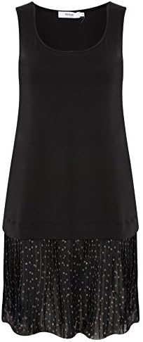 Myrine Ammit Chiffon Dot Tunic Dress, 5A- Black, Medium(UK12)