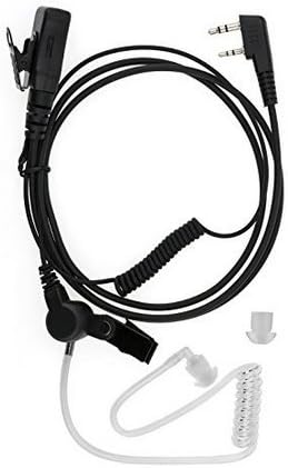 Debonice 2pcs Walkie Talkie Earpiece Air Acoustic Tube Headset with PTT Microphone Volume Control for Kenwood Puxing Baofeng UV-5R BF-8888 (2pcs)