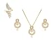 Lady Touch Combo Of Golden Metal Pearl Pendant Earrings Set With Chain And Ring For Girls & Women RS.395.00