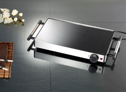 Rosenstein & Söhne Glas Tischgrill, Low-Fat-Funktion, 800 Watt, bis 260 °C - 2