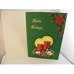3D Weihnachtskarte Frohe Festtage Handmade