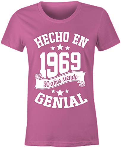 6TN Mujeres Hechas en 1969 50 años de ser Impresionante 50 cumpleaños Camiseta (XXL, Rosado)