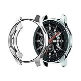 Vamoro Ultradünne TPU-Beschichtung Schutzhülle Full Abdeckung Protection Anti-Fall Stoßstange Umgeben Schweißfest TPU Case Cover Replacement für Samsung Galaxy Watch 46mm(Silber)