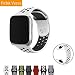 Produktbild Kompatibel Mit Für Vandarui Fitbit Versa Armband Weichen Silikon Sport Replacement Wrist Band Uhrenarmband (Groß, Weiß/Schwarz)