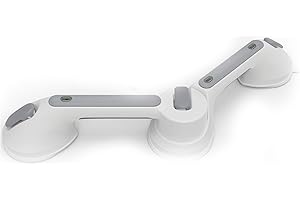 LORESJOY Asa de Seguridad para Baño con Ventosa y Advertencia de Succión, Agarraderas Baño para Mayores, Agarrador Ducha Personas Mayores, Asa Ventosa Seguridad Antideslizante (19in)