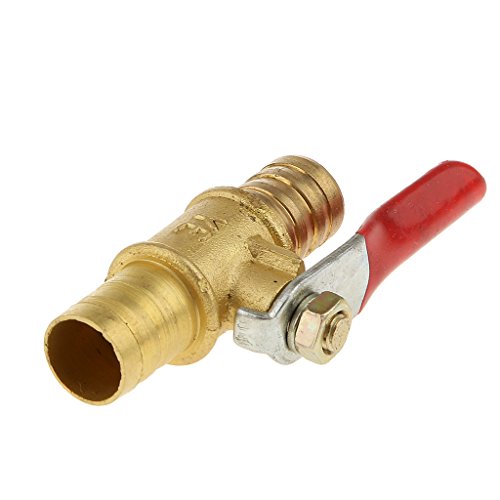 1/2 Messing Kugelhahnabsperrung Kugelhahn Ablasshahn Gas-Luft-Flüssigkeit Voll Port Rot Griff - 4