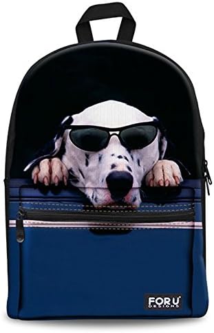 Cool Glasses Dog Printed School Bag for Teenage Boys Girls
