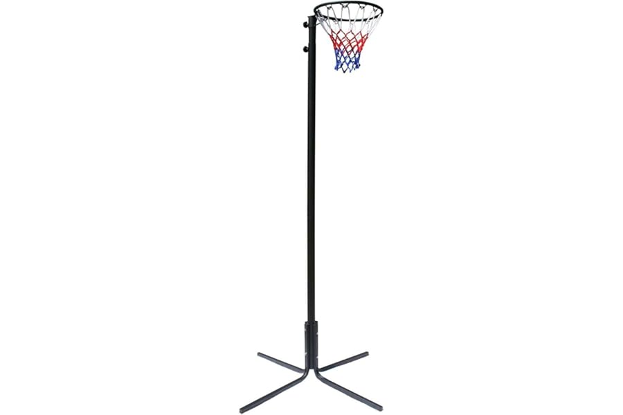 Bee-Ball Freestanding Netball Post, Full Size Training Set, Adjustable up to 3.05 Meters - with Official INF Hoop and Net Size