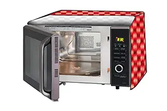 Stylista Microwave Oven Cover for Borosil Prima 30 Liter 1500 Watt Convection Oven Toaster Griller (OTG) Gingham Pattern Red