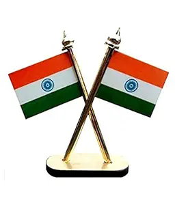 Pemic Indian National Flag for Car Dashboard Decorative Piece/Office Decor Home Decor Gift Item Flags Car Dashboard National Flag of India