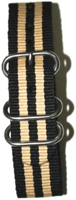 Toscana NTZ 8 Black & Tan NATO Style Watch Strap for 20mm Watches