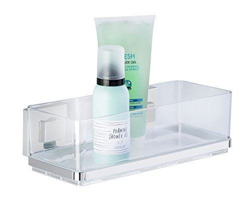 Wenko 22692100 Wandablage „Quadro“ mit Vacuum-Loc, Edelstahl, silber / transparent, 25.5 x 14 x 8.5 cm - 2