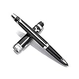 Lyuez Daily Writing Pen Hommes Et Des Femmes D'affaires Bureau Pen 14k Gold Tip Pen Encre De Stylo D'or Stylo Noir Silver Clip Thanksgiving Day To Send Famille Amis Meilleur Cadeau Black Friday