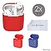 Produktbild Schutzhüllen für Apple AirPods Gehäuse - 2er-Pack (Rot und Blau) - Silikonschalen - Schützt das Gehäuse Ihrer AirPods vor Kratzern und Stößen - Bietet besseren Grip - Nahtlose Passform
