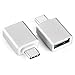 Produktbild USB Type C Adapter 2 Stücke, Madgiga Aluminium USB C auf USB 3.0 Mini Konverter mit 56K Widerstand für MacBook Pro, Google Chromebook, Galaxy S8 S8 + Note8, Google Pixel 2 XL, Nexus 6P 5X (Silber)