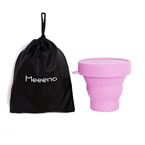 Meeeno Bicchiere Silicone Tazza da Tè Pieghevole Retrattile per Viaggio Campeggio Escursionismo, Rosa