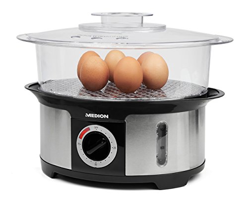 MEDION MD 14209 Dampfgarer, 1000 Watt Leistung, 1.4 Liter / 75min. Timer / silber - 2