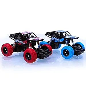 Tazomi Kids Friction Toys, Push & Go Vehicles, Develop Hand & Eye Coordination - Infant Preschool Toy Cars, Truck Vehicles Vans for Both Baby Boy & Baby Girl (Extreme Pull Back (Pack of 2))