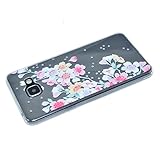 FESELE Silikon Schutzhülle für [Samsung Galaxy A5 2016] Dünn Transparent Silikon Tasche Handy Cover Schutzhülle [Bunt Blume], Samsung Galaxy A5 2016 Bunt Niedlich Kreative Muster Malerei Weich TPU Case Durchsichtig Crystal Case Tasche Flexible Soft Back Cover Gummi Telefonkasten Kratzfeste Scratch-Resistant Etui Bumper für Samsung Galaxy A5 2016 + Blau Eingabestift Stylus Touch Pen-Bunt Blume - 5