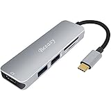 USB C Hub,Beeasy Type C Hub Adapter with HDMI Port 4K Video,2 USB 3.0 Ports,SD &amp; Micro SD Card Reader,Multi Portable for MacBook Pro 2015 / 2016 / 2017 Mac,ChromeBook and More USB C Device(Space Gray) (Space Gray)