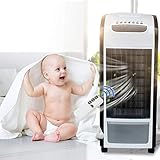 Climatiseur 4 en 1 de Portable -de refroidisseur d'air avec humidificateur et assainisseur d'air à télécommande, pour Chambre à coucher/Maison/Bureau/Camping (vert)