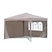 Produktbild Sekey Garten Pavillon 3 x 3 m Faltpavillon einsetzbar als Gartenpavillon, Party- und Festzelt, Camping- und Festival-Zelt, Gartenmöbel,Gartenlauben,Wasserdicht, mit Zwei,SeitenwändenTaupe
