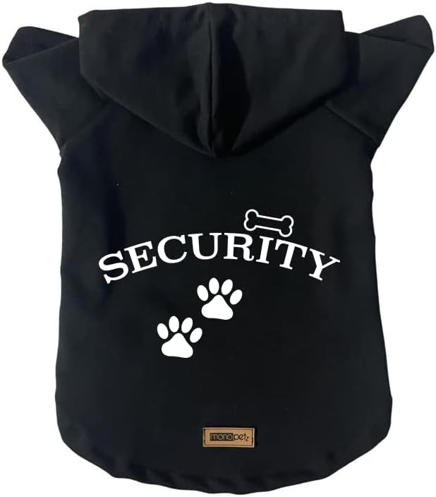 monopetz Kapişonlu Sweatshirt Köpek ve Kedi Kıyafeti & Elbisesi - Siyah Security M Beden