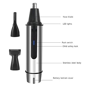 Nose Hair Trimmer, HLYOON 3 in 1 Waterproof Stainless Steel Ear Hair Trimmer, Wet/Dry Beard and Eyebrow Trimmer Grooming… - Image 9