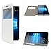 Produktbild eFabrik Flip Cover Tasche für Microsoft Lumia 950 Case Hülle Schutztasche Schutzhülle Smartphone Fenster ( Fenster mit Schutzfunktion) weiß