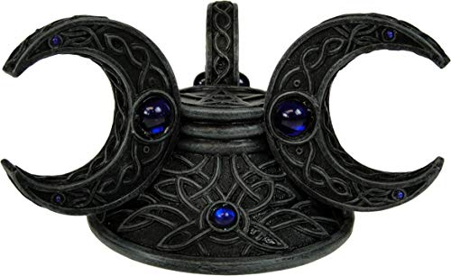 Nemesis Now - Porta Sfera di Cristallo a Tripla Luna, 14,5 cm, Colore: Grigio