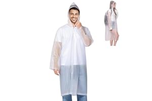 CHGANG Rain Ponchos, EVA Portable Adults Waterproof Ponchos, Reusable raincoat with Hoods for Camping, Hiking Travel, Amusement Parks, Festival