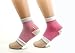Makhry 2 Pairs Moisturising Silicone Gel Heel Socks for Dry Hard Cracked Skin Moisturizing Open Toe Comfy Recovery Socks Women Size 4.5-7.5 (M, Pink)