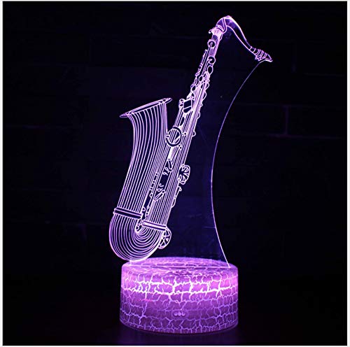 Preisvergleich Produktbild Musikinstrument Serie 3D Kleine Nachtlicht Bunte Touch Fernbedienung Lampe Kreative Einfügen Führte Visuelle Geschenk Licht