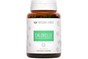 NATURA FORCE Chlorella Biologique - 100% Naturel - Vitalité - Soutien des Fonctions Cognitives & de l'Immunité - Riche en Fer et en Vitamines - 180 Comprimés