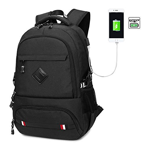 Flybiz Unisex Multiuso Zaino PC Portatili Portatile con Porta USB, Zainetto in Nylon per Uomo Ideale, Zaino per Computer Affari da 15.6 Pollici, Lavoro per Scuola Viaggio/Lavoro/università/Business