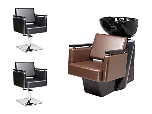 2 x Styling Chair + 1 Wash unit PIAZZA Barber set, Backwash MULTICOLORED (2+1) (3+2)
