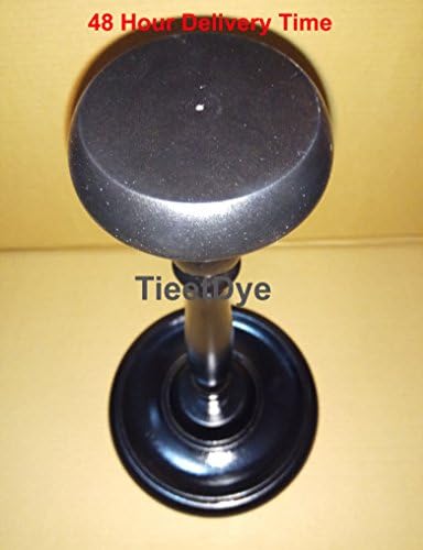 Wooden Helmet Display Stand Round Black