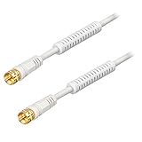 sat anschlusskabel f-quick stecker für DVB-S DVB-S2 BK Anlagen 1,5m HB-DIGITAL HDTV SAT Anschlusskabel F-Stecker auf F-Stecker vergoldet Antennen Koaxialkabel mit Mantelstromfilter mit 2X Ferritkern