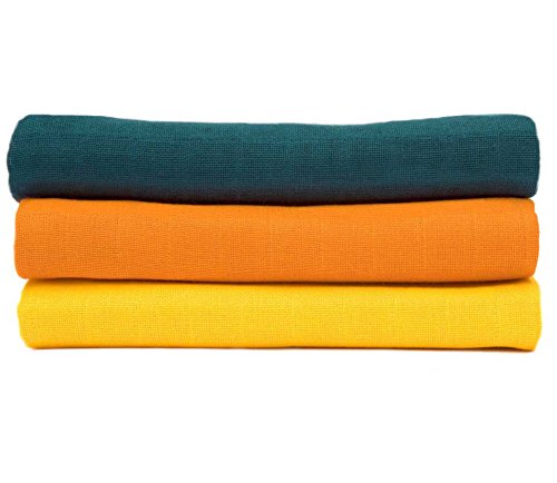 divata bunte Mullwindeln 3er Set – Beikostset – farbige Mulltücher, Spucktücher aus 100% Baumwolle, Oeko-Tex-Zertifiziert, 80×80 cm - 2