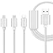 Produktbild I-Sonite (Silber) Premium-Qualität 1 Meter Länge 3 in 1 Mehrere USB-Ladekabel High Speed Nylon Geflochtene mit Typ C / 8 Pin Beleuchtung / Type C-Anschluss für Huawei Nova 2s