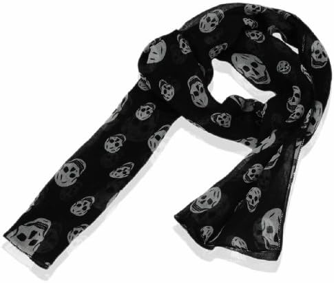 2 Packs of Women Quality Lightweight Skull Print Scarf