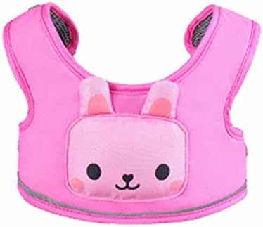 PePeng Child Safety Walking Harness for 6-48 Months Baby, Cute Pink Bunny Kids Resin Assistant Strap to Help Learn How to Walk