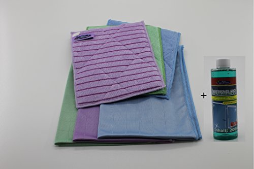 Preisvergleich Produktbild Aqua Clean Fenstertuch Kristall Systemreinigung Set 7tlg mit Zauberglanz