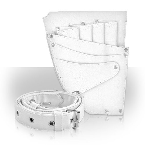 Roo Beauty Hairdressing Pouch, Scissor Holster with Belt, Hair Kit Accessories in Slice White