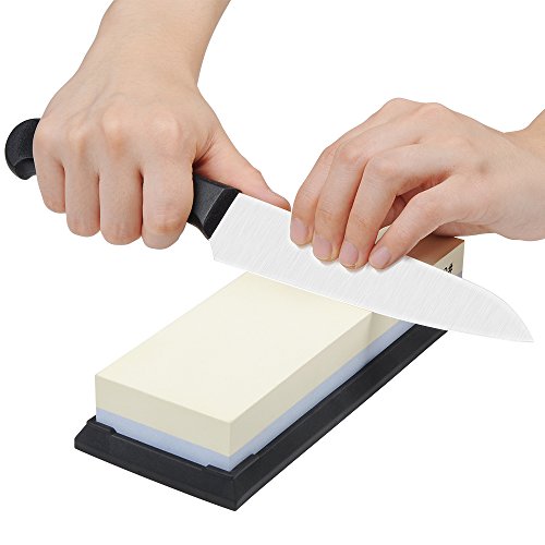 E-PRANCE M3 Schleifstein Abziehstein Wetzstein Körnung 240/1000 mit Rutschfest Halter, manuell, 180 x 60 x 27 mm - 3