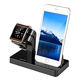 complementos iphone 8 plus 【 2 en 1 Desktop stand 】 La combinación perfecta de Apple Watch Carga stand y iPhone., que te ayuda a mantener todo en orden y un aspecto ordenado, lo que le permite recargar sus iWatch y al mismo tiempo permite visualizar el teléfono móvil