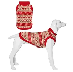 Kickred Dog Winter Sweater for Christmas, Dog Knitted Vest Pullover with Leash Hole, Pet Cold Weather Clothes Outfit for Large Medium Small Dogs Boy Girl