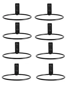 Shiyon Hanging Wall Mounted Plant Stand (Ring Shape - Iron ,Black Color)- Set of 8.